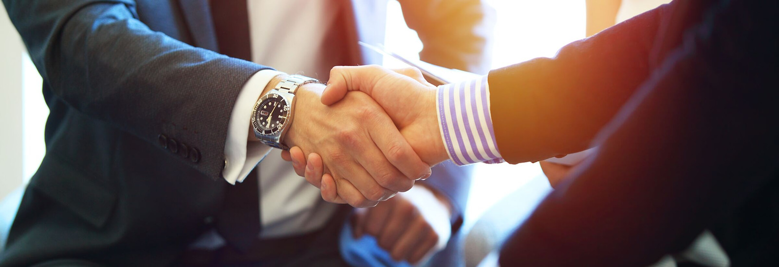 Close up of two business men shaking hands